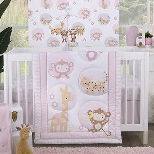 Sweet Jungle Friends 3 Piece MINI Crib Bedding Set